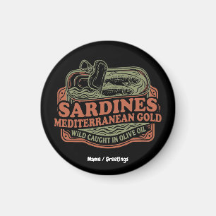 Vintage Mediterranean Sardine Tin Retro Seacuterie Magnet