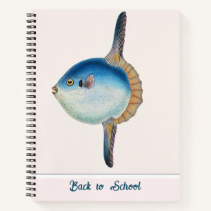 Vintage Mediterranean Tropical Blue Fish  Notebook