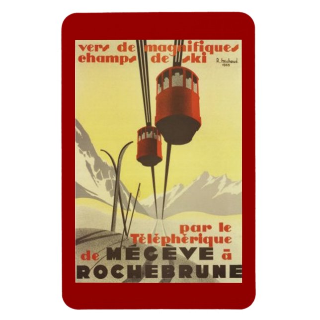 Vintage Mégève, Rhône-Alpes, France - Magnet (Vertical)