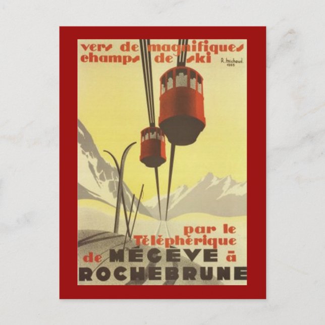 Vintage Mégève, Rhône-Alpes, France - Postcard (Front)