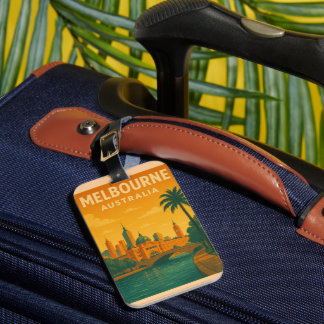 Vintage Melbourne Australia with Flinders Street  Luggage Tag