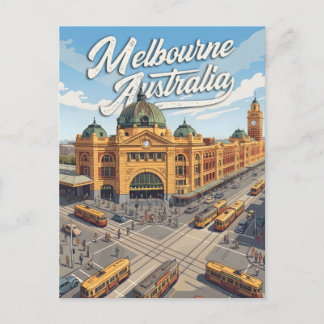 Vintage Melbourne Travel Postcard