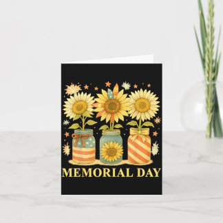 Vintage Memorial Day 4th July Sunflower Vases Card