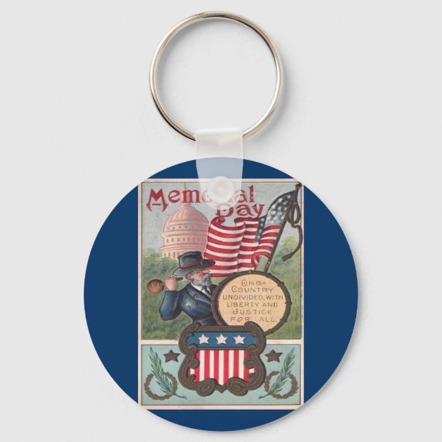 Vintage Memorial Day - One Country Keychain (Front)