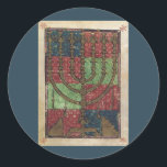Vintage Menorah, Festival of Lights Happy Hanukkah Classic Round Sticker<br><div class="desc">Vintage illustration religious Judaica image featuring an antique Menorah with candles. Happy Hanukkah Chanukah,  Chanukkah or Chanuka! The Festival of Lights and Feast of Dedication,  is an eight day Jewish holiday.</div>