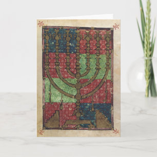 Vintage Menorah, Festival of Lights Happy Hanukkah Holiday Card