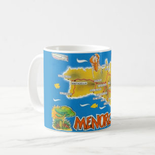Vintage Menorca Spain Illustrated Coffee Mug