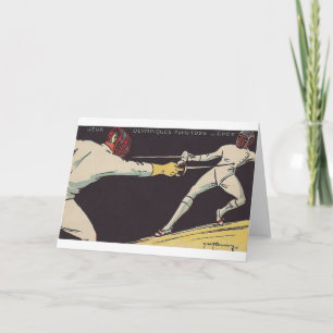 Vintage Men's Epee Fencing Note Card