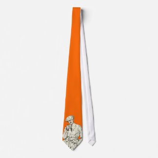 Vintage Men's Fashion Orange Pipe Smoke Clothing Tie