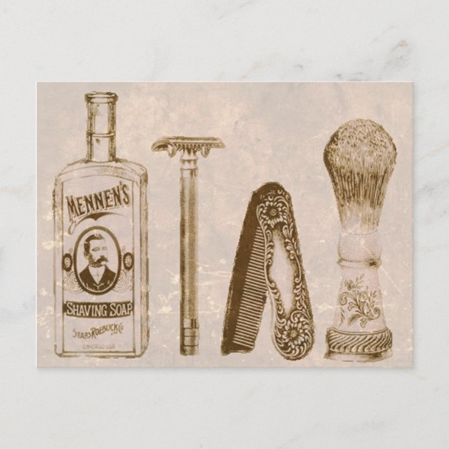 Vintage Men's Shaving Kit Razor Postcard (Front)
