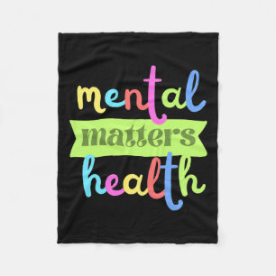 Vintage Mental Health Problems Quote For Support Fleece Blanket
