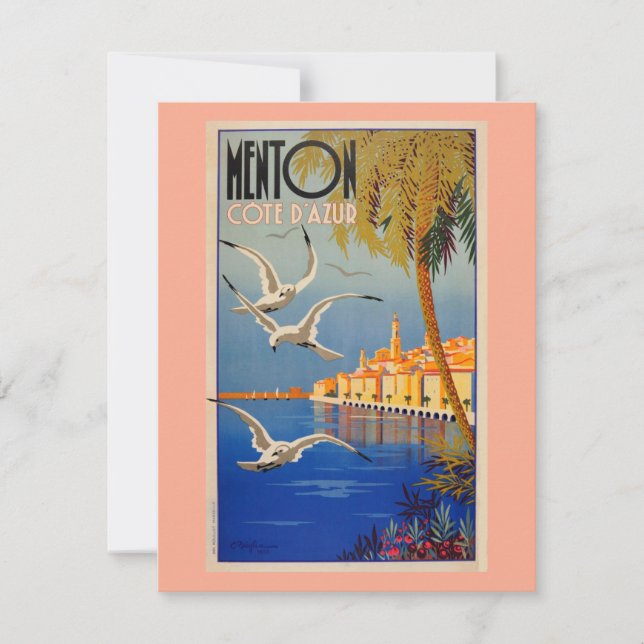 Vintage Menton CoTe D'azur Holiday Card (Front)