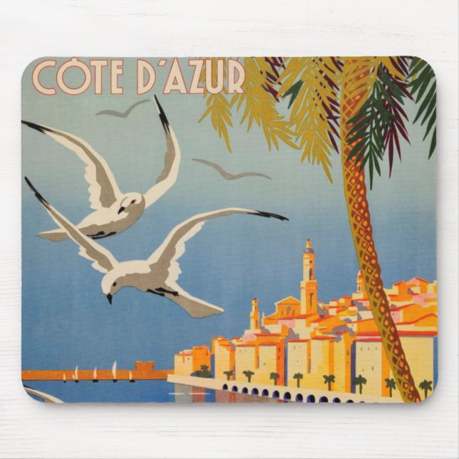 Vintage Menton CoTe D'azur Mouse Pad (Front)