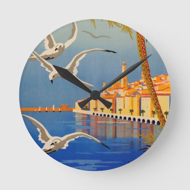 Vintage Menton CoTe D'azur Round Clock (Front)