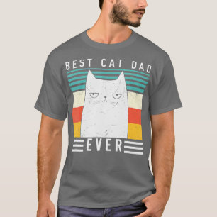 Vintage Meow Kitty Best Cat Dad Ever Black Cat T-Shirt