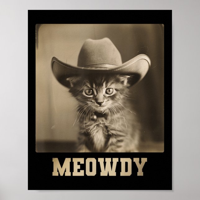 Vintage Meowdy Cat  Poster (Front)