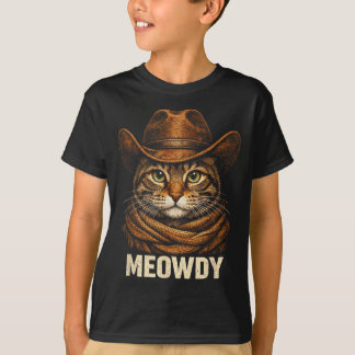 Vintage Meowdy Funny Cat Cowboy Country Western T-Shirt