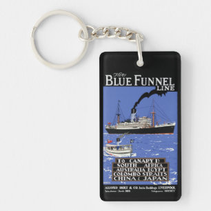 VINTAGE MERCHANT LINER TRAVEL POSTER KEYCHAIN