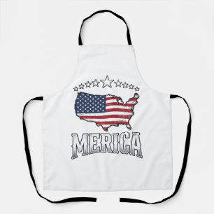 Vintage Merica Patriotic Flag Map Shirt Design_1 Apron