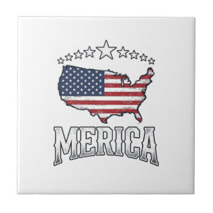 Vintage Merica Patriotic Flag Map Shirt Design_1 Tile
