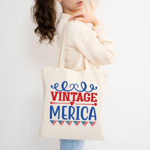 Vintage Merica Patriotic Tote Bag