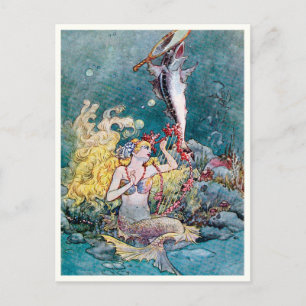 Vintage Mermaid by Charles Folkard Postcard