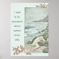 Vintage Mermaid Dreaming Quote