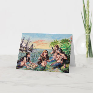 Vintage Mermaid Greeting Card