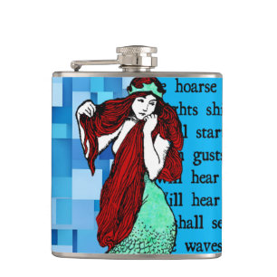 Vintage Mermaid Hip Flask