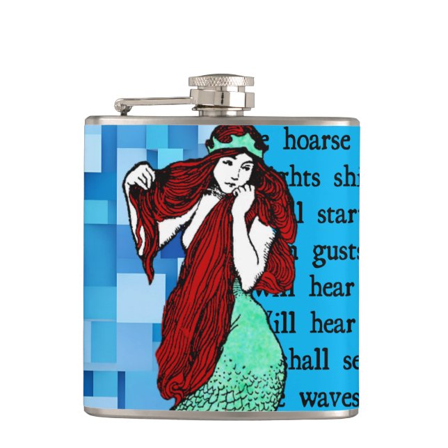 Vintage Mermaid Hip Flask (Front)