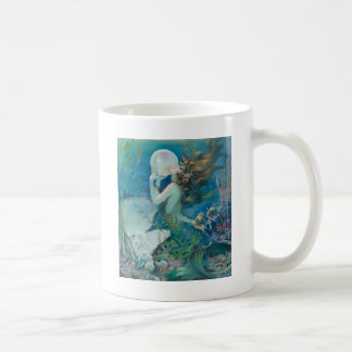 Vintage Mermaid Holding Pearl Coffee Mug