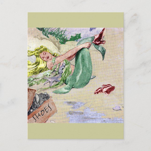 Vintage Mermaid in Colour Postcard (Front)