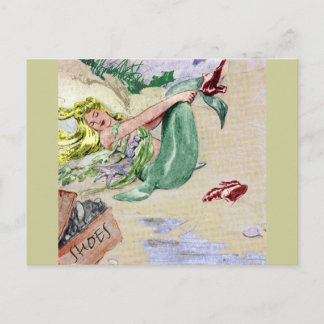 Vintage Mermaid in Colour Postcard