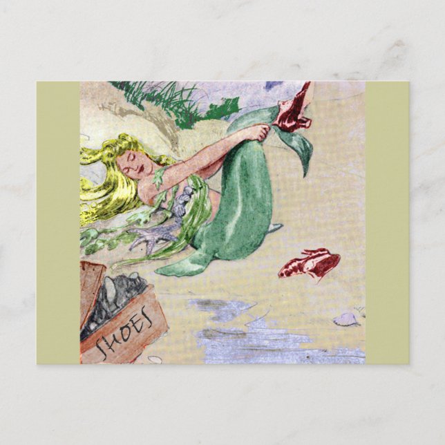 Vintage Mermaid in Colour Postcard (Front)