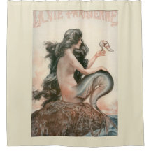 VIntage Mermaid Magazine Cover Shower Curtain