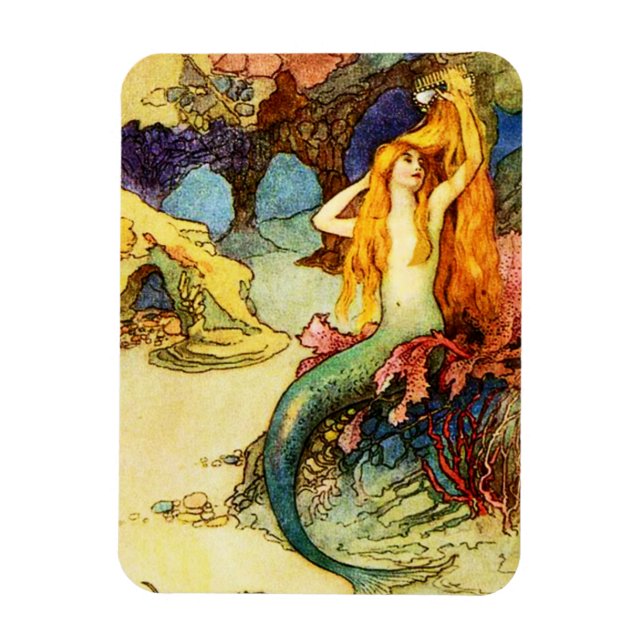 Vintage Mermaid Magnet (Vertical)