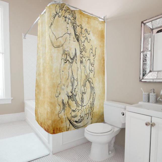 vintage mermaid on parchment (In Situ)