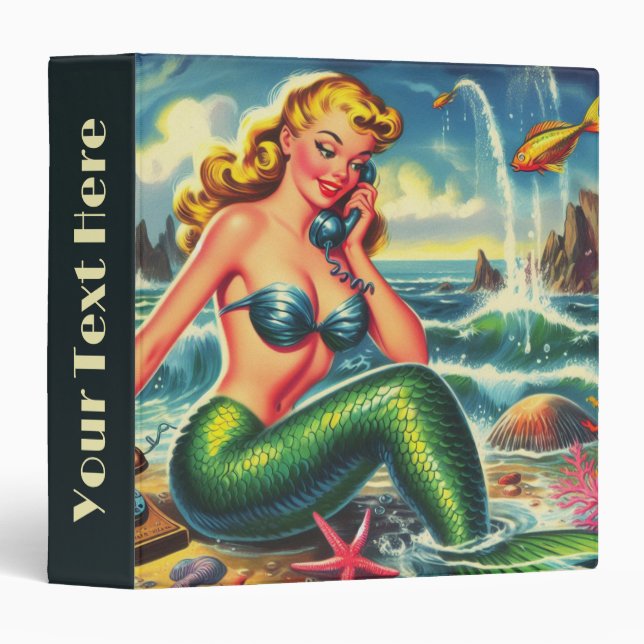 Vintage Mermaid Pin Up Binder (Front/Spine)