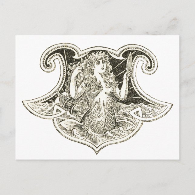 Vintage Mermaid Postcard (Front)