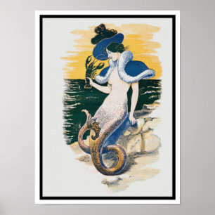 Vintage Mermaid Poster