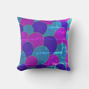 Vintage Mermaid Scales Throw Pillow