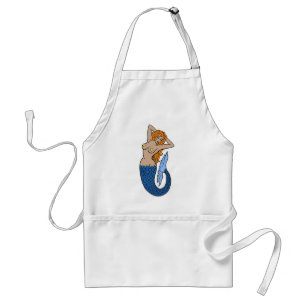 Vintage Mermaid Tattoo Art Standard Apron