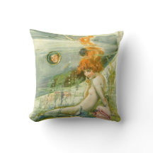 VINTAGE MERMAID THROW PILLOW