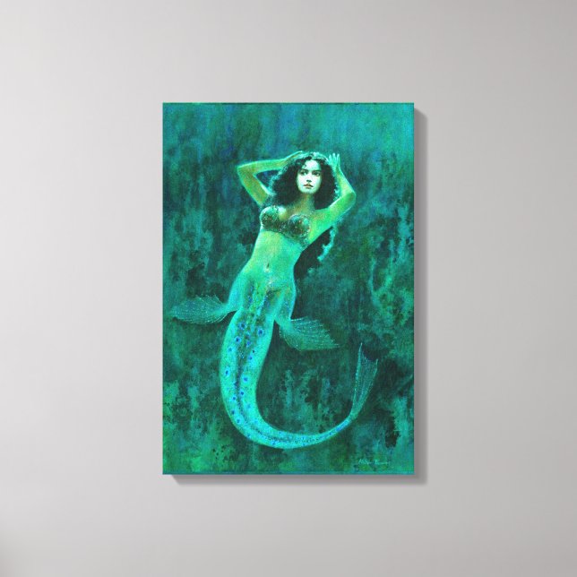 Vintage Mermaid Wrapped Cavas Canvas Print (Front)