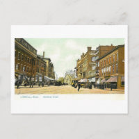 Vintage Merrimac Street, Lowell, Massachusetts