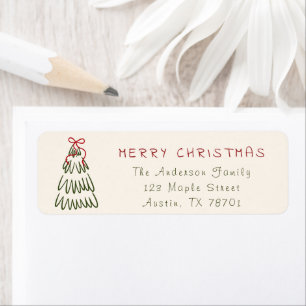 Vintage Merry Christmas Address Label