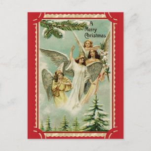 Vintage Merry Christmas Angel Postcard
