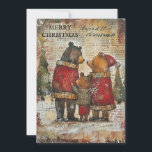 Vintage Merry Christmas Bear Family Snow Holiday Card<br><div class="desc">Cute vintage Christmas greeting card with the painting of a family of bears in the snow . Text says, "Merry Christmas" but is customizable for your own greeting. Personalized on the back with your message and name. Contact me for assistance with your customization or to request additional matching or coordinating...</div>