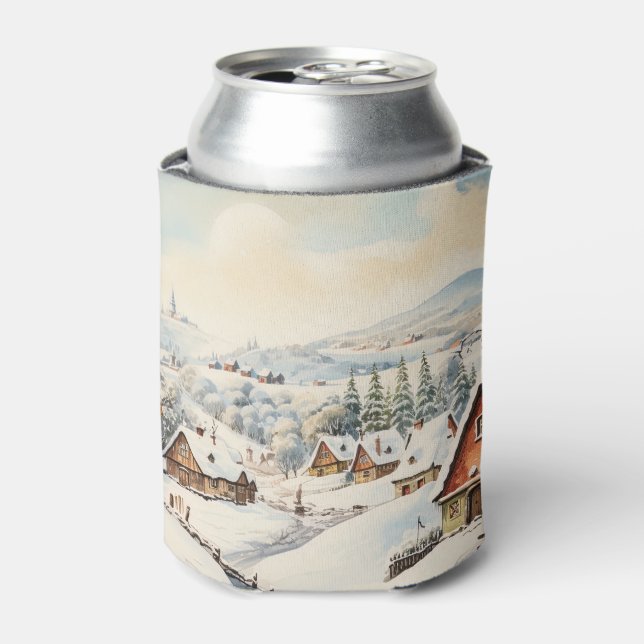 Vintage Merry Christmas Can Cooler (Can Front)