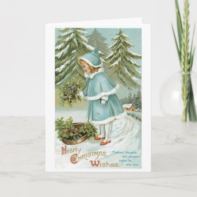 Vintage Merry Christmas Card - Old Fashion (Front)